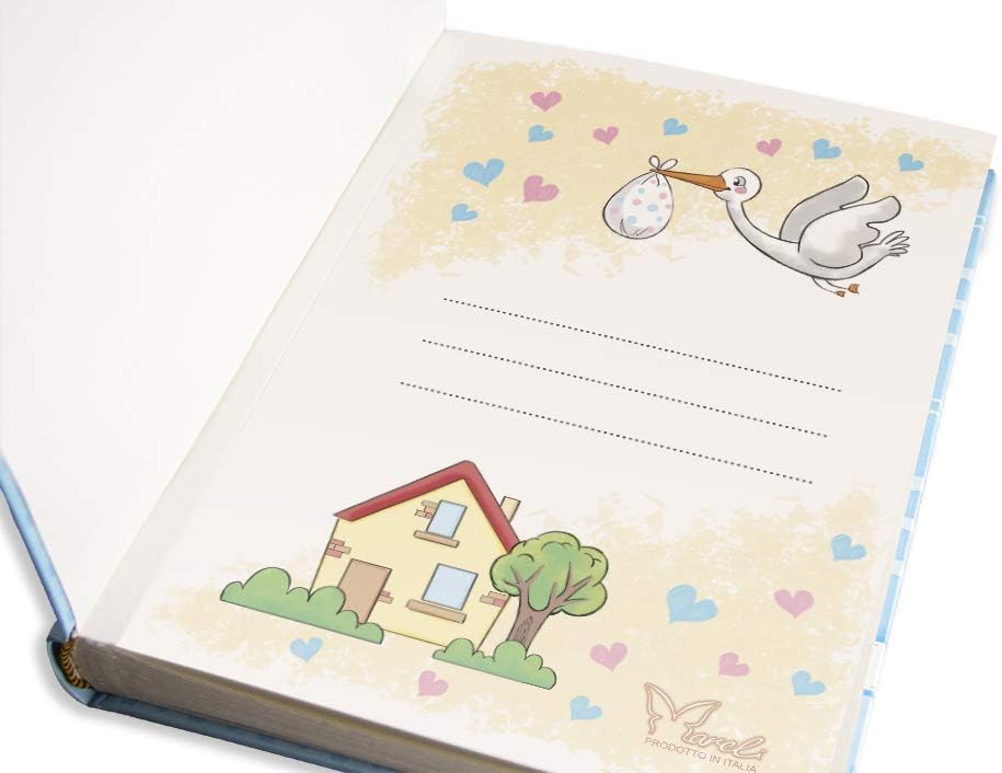 Geburtsfotoalbum mit Agenda 23 x 30 cm, 56 leere Seiten und 4 anpassbare Seiten aus dickem und wider