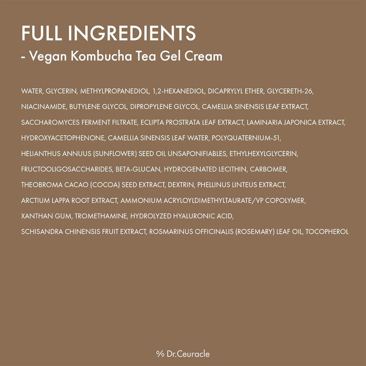 Dr Ceuracle Vegan Kombucha Tea Gel Cream 75g