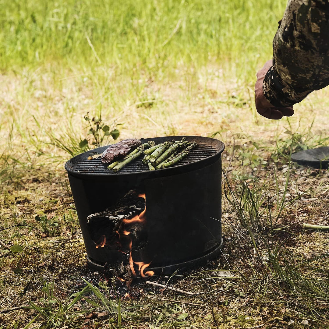 Morsø Jiko Feuerstelle – kleine Feuerschale aus solidem Gusseisen für Garten, Terrasse, Camping und