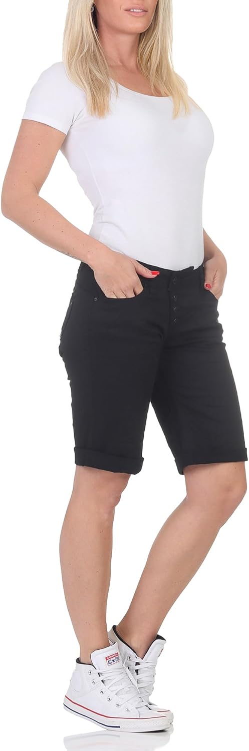 Buena Vista Jeans Hosen Damen - Malibu Short - Stretch Twill - Black - Gr. XL