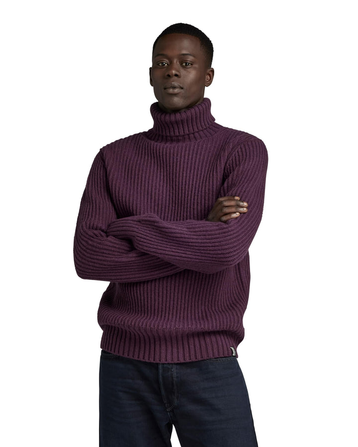 G-STAR Herren Essential Turtle Knitted Pullover Knits M Purpur (Lt Maze D23732-d447-8880), M Purpur