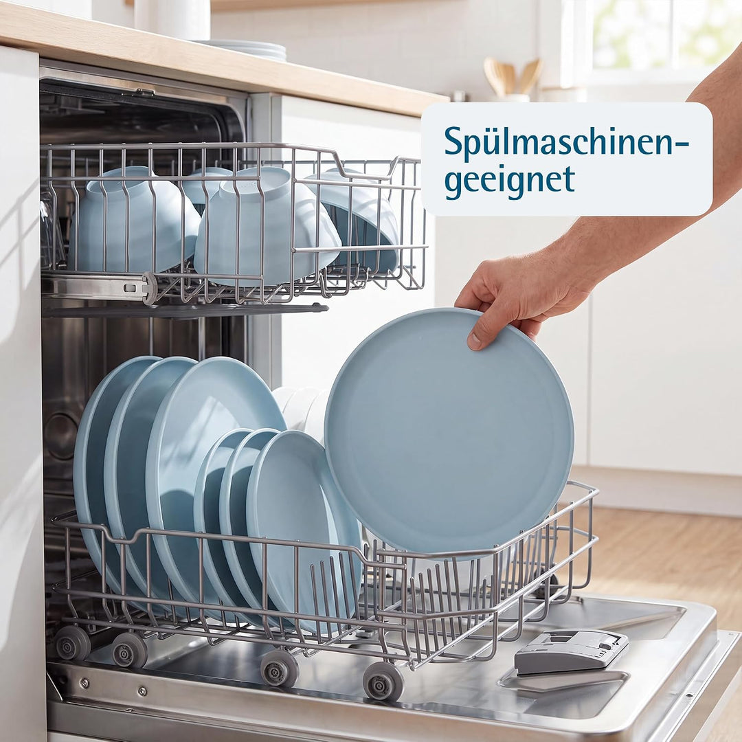 GRÄWE Linea Geschirr-Set 30-teilig, Teller &amp; Müslischalen, Hellblau Hellblau Geschirr-Set 30-teilig,