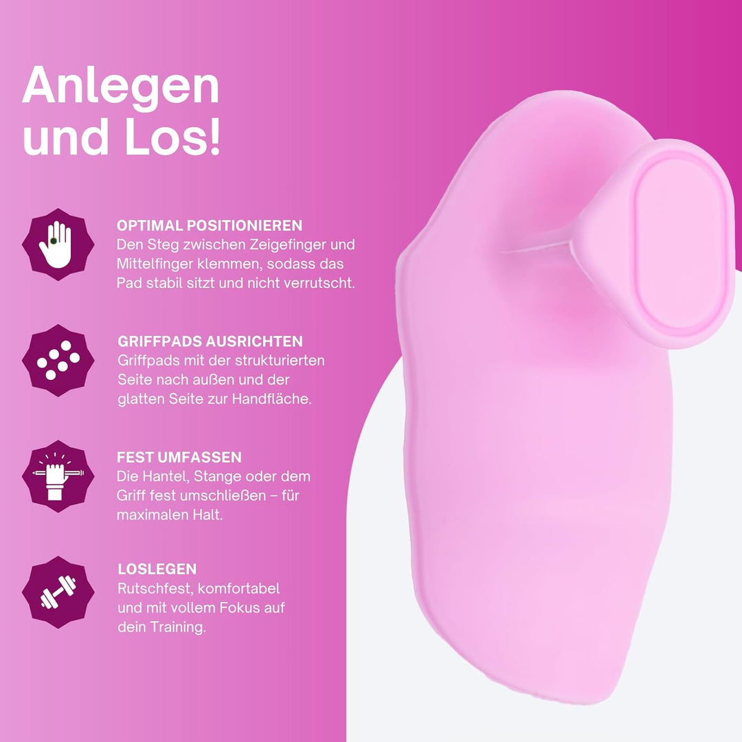 Anti Slip Gym-Grips – Rutschfeste Griffpads zur Hornhautvermeidung bei Krafttraining, Klimmzügen, Ha