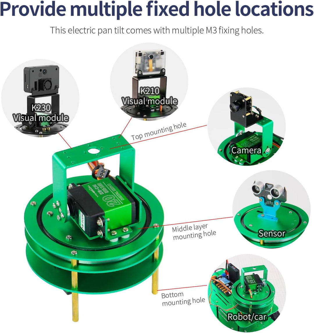 Yahboom 2-Wege Servo Kit für DIY Roboter, Elektrische Plattform mit Metallservo, Zubehör für Kamera
