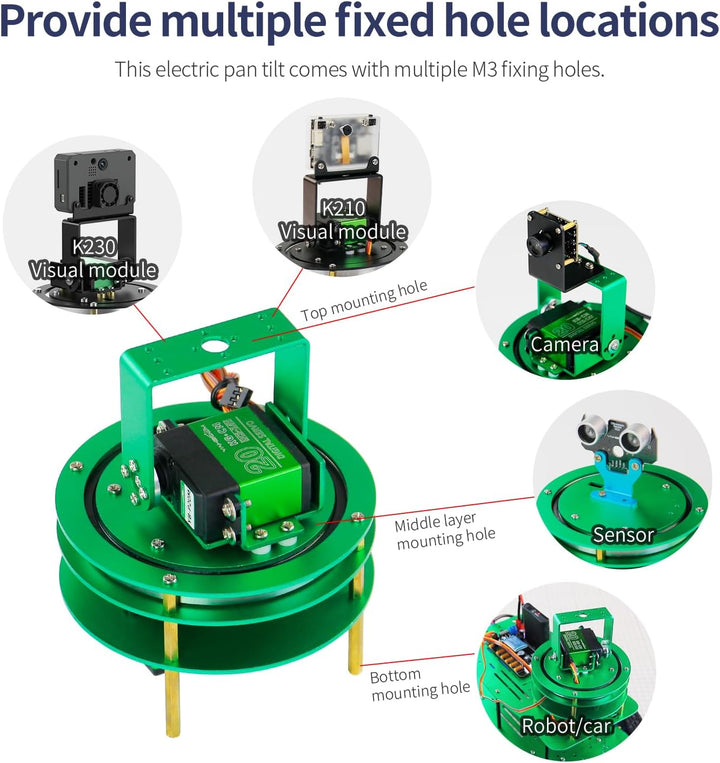 Yahboom 2-Wege Servo Kit für DIY Roboter, Elektrische Plattform mit Metallservo, Zubehör für Kamera