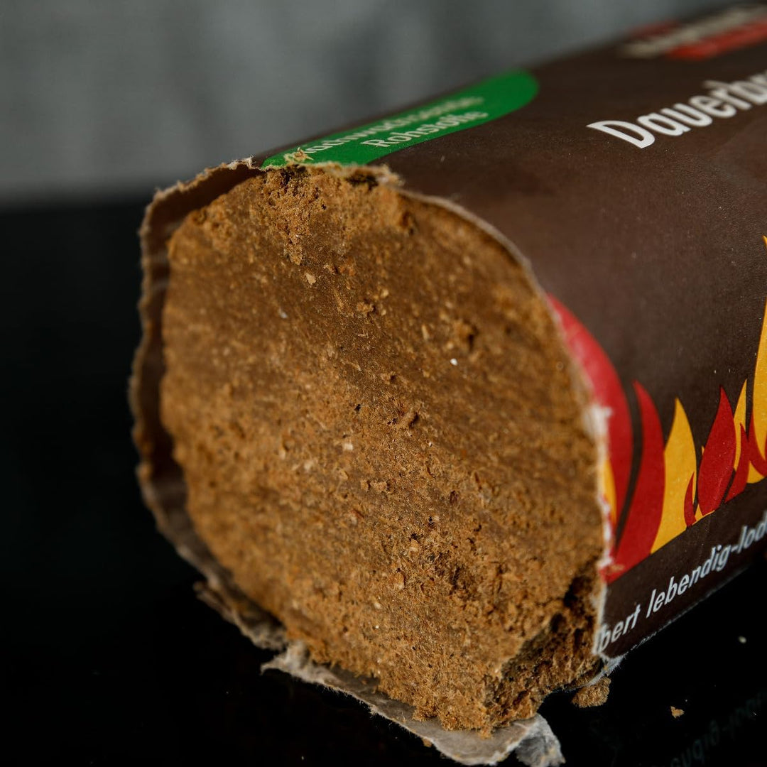 10 Stück KaminoFlam® Dauerbrenner-Kaminfeuer, 100 % nachwachsende Rohstoffe, für Kaminofen, Kachelof