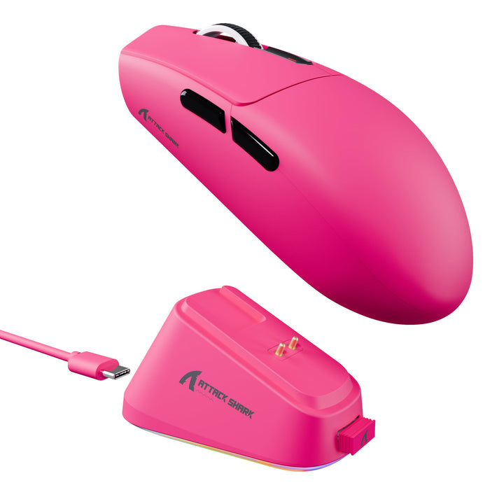 ATTACK SHARK G3PRO Gaming-Maus mit magnetischer Ladestation, PixArt PAW3311 Gaming-Sensor, Bluetooth
