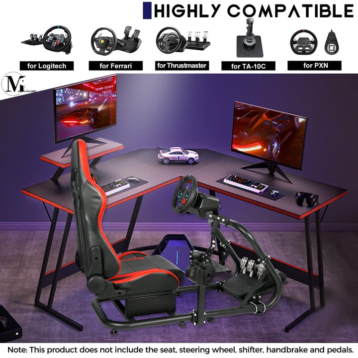 Minneer 50MM Round Tube Racing Game Simulator Cockpit Kompatibel mit Logitech G25 G27 G29 G920 G923,