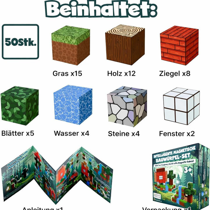 Desire Deluxe Magnetische Bauwürfel Spielzeugsets Bausteine Stapelblöcke Sets für Mädchen Jungen 3-8