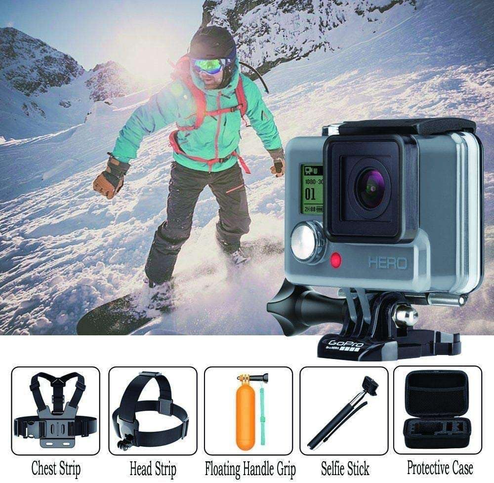 Navitech 18-in-1 Action Kamera Zubehör Set Mit Eva Fall - Kompatibel mit dem AKASO EK7000 Pro Action