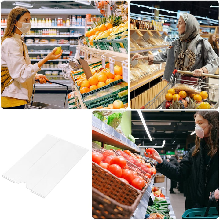 UKCOCO Transparenter Preisschild-Halter, 30 Stück Drahtregal-Etiketten, Acryl, Preisschild-Halter, W