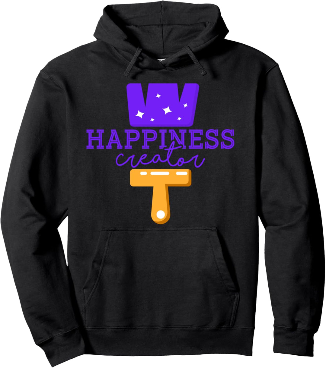 Glücksmacher Glück Erschaffen Pinsel Sterne Bunt Farbig Pullover Hoodie