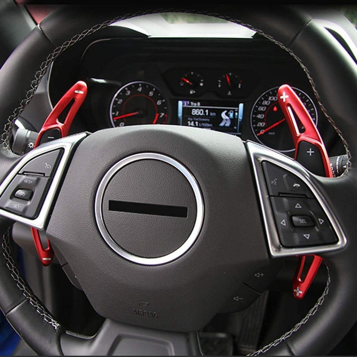 HIBEYO 2PCS Metall Ersatzsatz Lenkräder Schaltwippen für Chevy Chevrolet Camaro 2016-2019, C7 Corvet