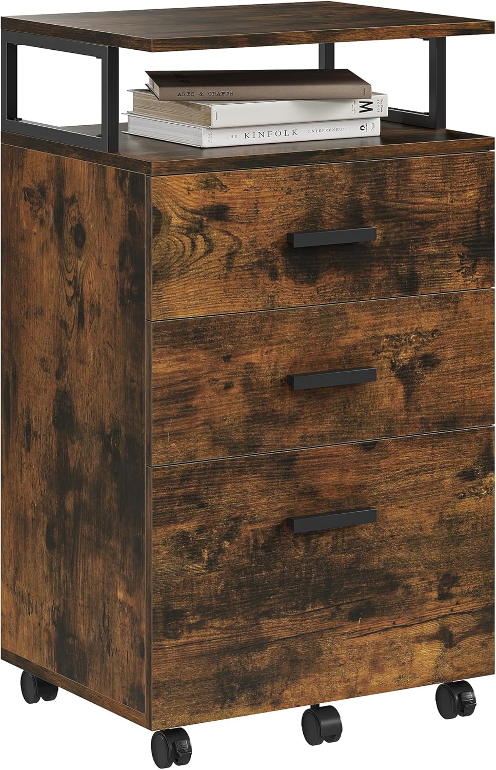YITAHOME Rollcontainer mit Schubladen, Mobiler Aktenschrank mit Rädern, Bürocontainer Schubladenschr