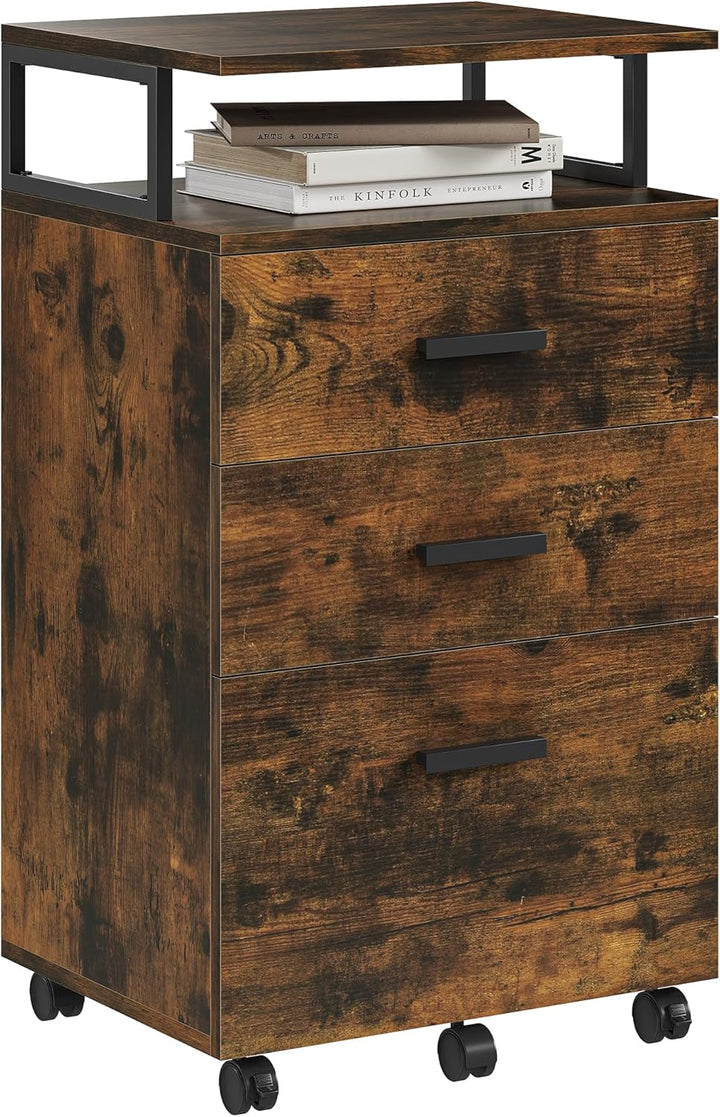 YITAHOME Rollcontainer mit Schubladen, Mobiler Aktenschrank mit Rädern, Bürocontainer Schubladenschr