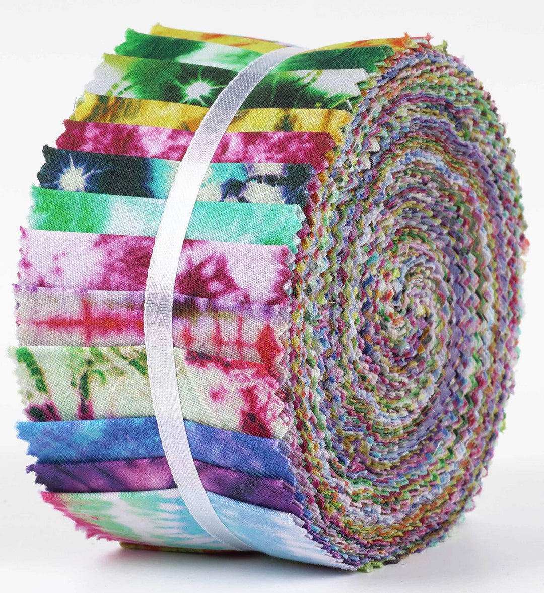 Soimoi 40 Stucke Krawattenfarbstoff Druck Baumwolle Vorgezogene Stoffe Fur Quilting Craft Strips 2.5