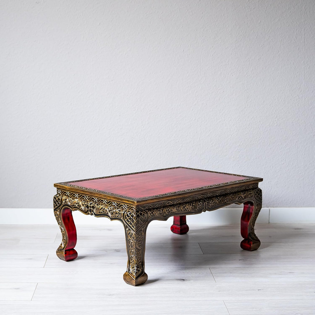 livasia Opiumtisch, asiatischer Beistelltisch in Glasmosaik Design, 76x50cm, Couchtisch (Handarbeit)