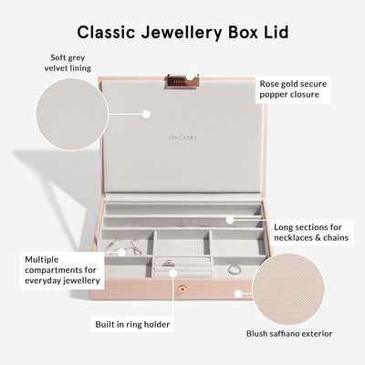 Stackers Blush Klassisch Schmuckschatulle - 3 Blush Pink, Blush Pink