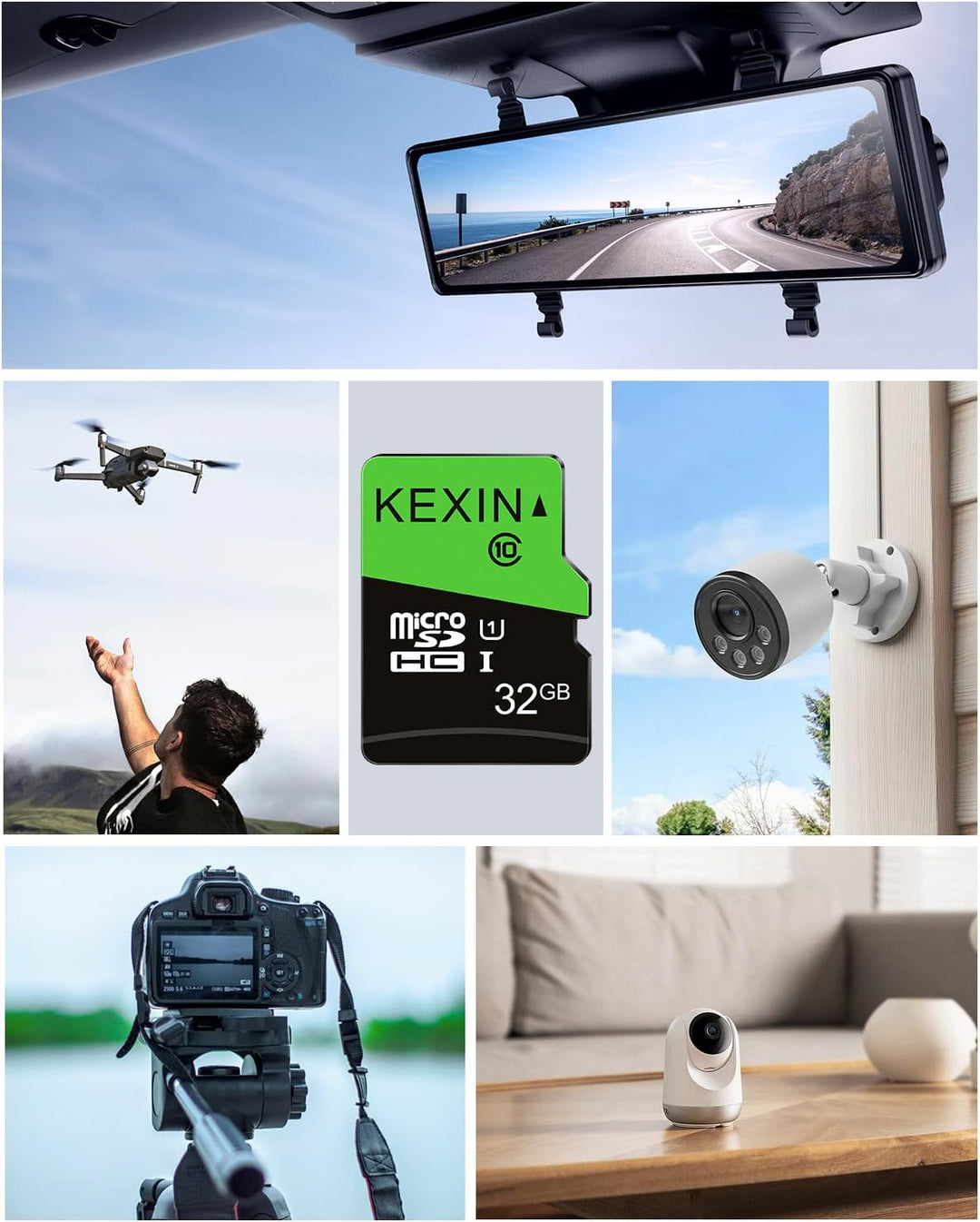 KEXIN Micro SD Karte 32GB 10er Pack, Speicherkarte Micro SD mit SD Adapter, UHS-I, U1, C10, MicroSDH