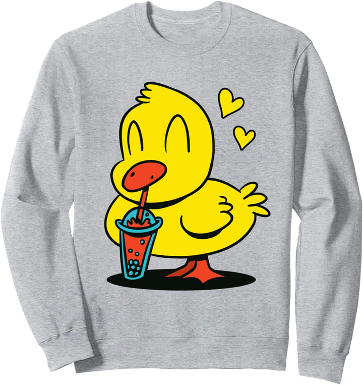 Süsse Cartoon Ente Enten Bubble Tea Sweatshirt