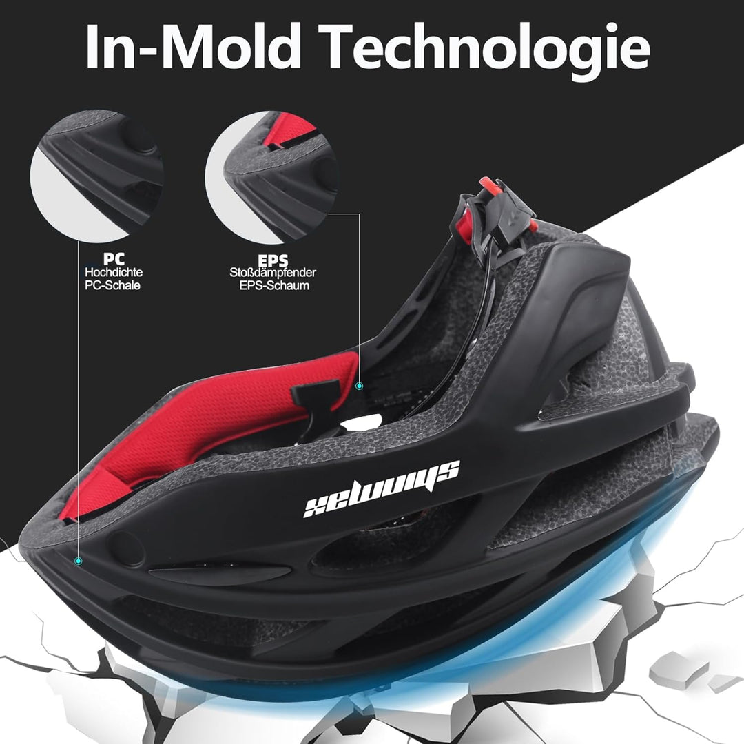 Shinmax Fahrradhelm Herren Damen Fahrradhelm mit Visier Magnetische Abnehmbarer Schutzbrille Fahrrad