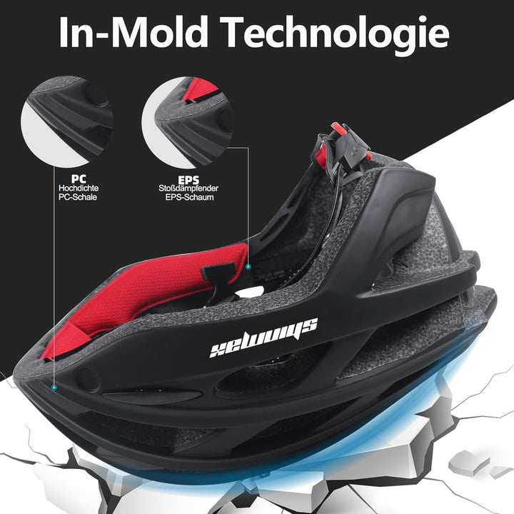 Shinmax Fahrradhelm Herren Damen Fahrradhelm mit Visier Magnetische Abnehmbarer Schutzbrille Fahrrad