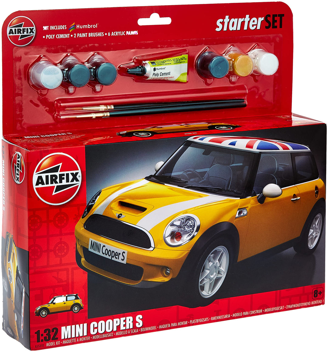 Airfix A55310 1/32, Mini Cooper S Modellbausatz Large Start Set S, grau