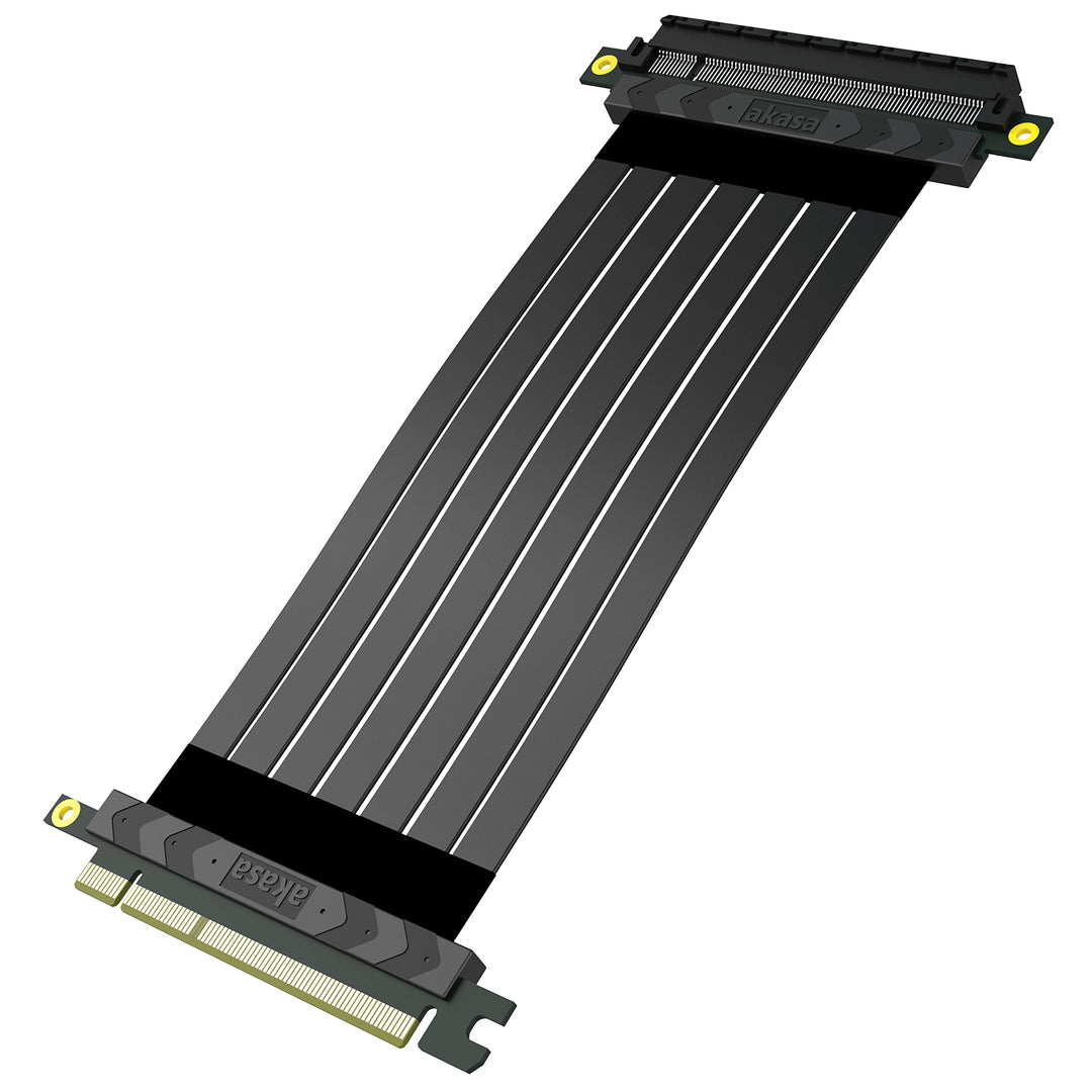 Akasa Compatible Riser Black X2 Mark IV, Premium PCIe 4.0 x16 Riser-Kabel, 20 cm - schwarz