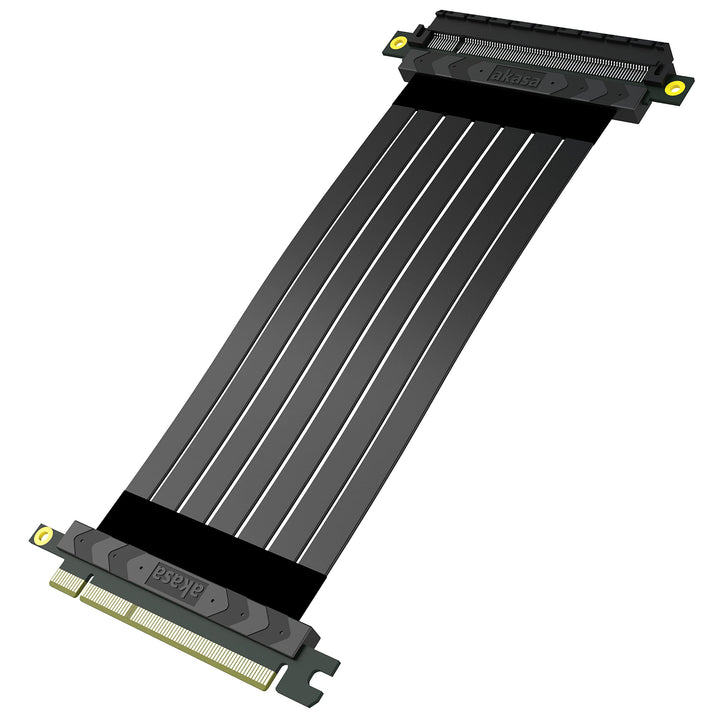 Akasa Compatible Riser Black X2 Mark IV, Premium PCIe 4.0 x16 Riser-Kabel, 20 cm - schwarz