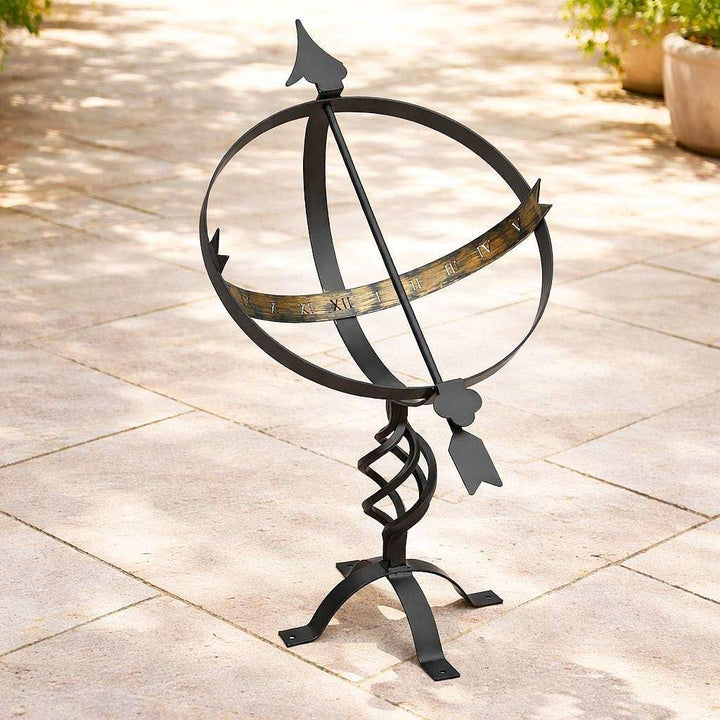 DanDiBo Sonnenuhr Schwarz aus Metall Schmiedeeisen Wetterfest 72 cm Gartenuhr Uhr Garten
