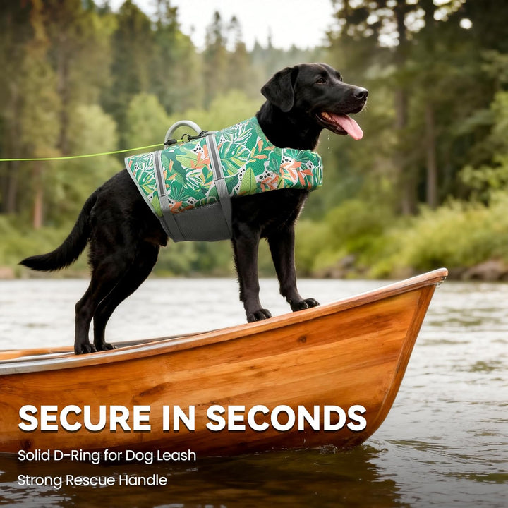 VIVAGLORY Ripstop Hunde Rettungsweste für Kleine Mittel Grosse Hunde Bootfahren, Hund Schwimmweste m