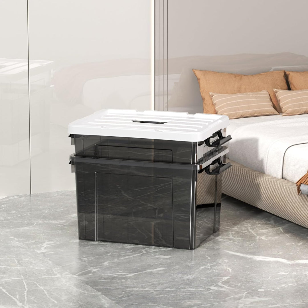 Cetomo 45L*6 Plastic Storage box, Tote box,Organizing Container with Durable Lid and Secure Latching
