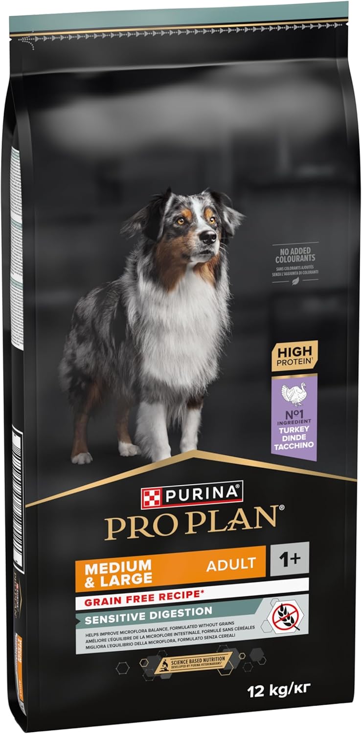 PURINA PRO PLAN GRAIN FREE Medium & Large Adult Sensitive Digestion, Hundefutter trocken, reich an T