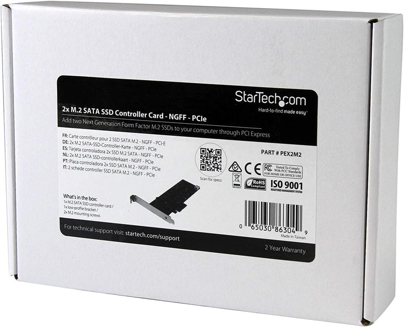 StarTech.com 2x M.2 SATA SSD Schnittstellenkarte - PCIe - PCI Express M.2 SATA III Controller - NGFF