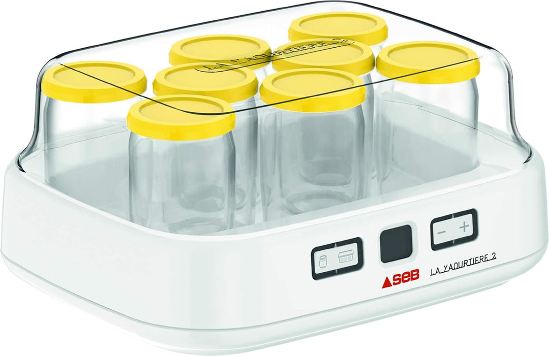 SEB Joghurtbereiter 2 mit LCD-Display, 2 automatische Programme, Joghurt, 8 Käsegefässe, 1 l, inkl.