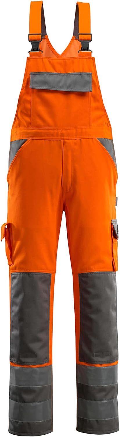 MASCOT Unisex Hose Latzhose Barras (1er Pack) 64 orange/anthrazit, 64 orange/anthrazit