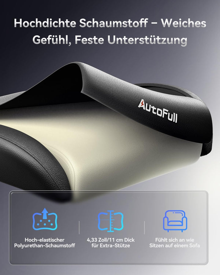 AutoFull C3 Gaming Stuhl Rennstil, Ergonomisch Gaming-Stuhl mit Fussstütze, Gaming Stühle mit Höhenv
