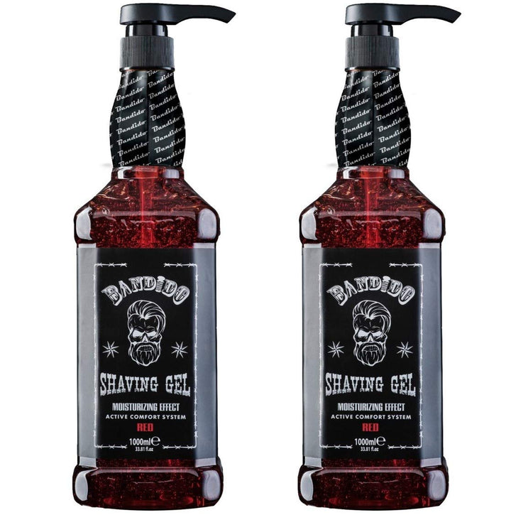 Bandido Shaving Gel Men RED 2er-Set (2 x 1000ml) Rasiergel blau transparent Männer Rasur Herren nich