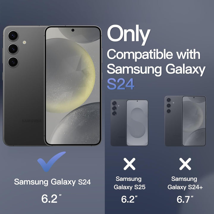 JETech Magnetisch Hülle für Samsung Galaxy S24 5G, Kompatibel mit MagSafe, Transluzente Matt Rücksei