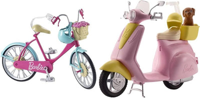 Barbie DVX56 FRP56 Motorroller, pink & DVX55 - Fahrrad