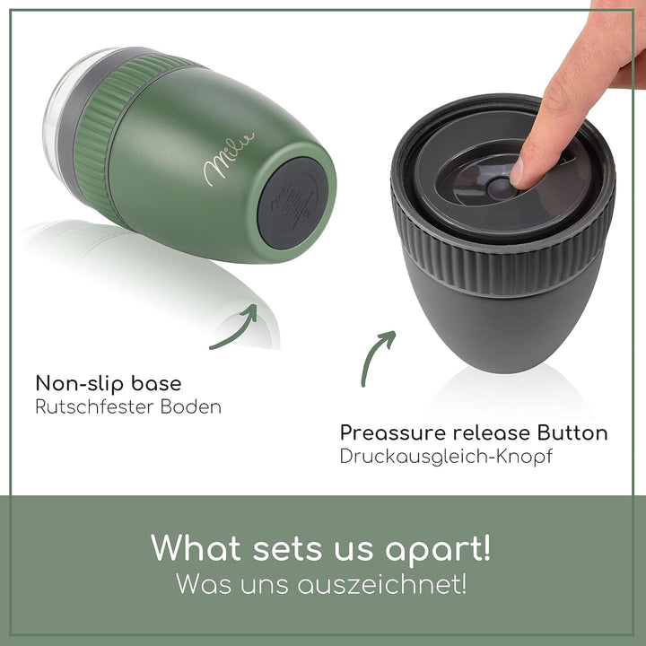 Milu Müslibecher to go 400ml I isolierter Edelstahl Joghurtbecher für Müsli I auslaufsicherer Becher