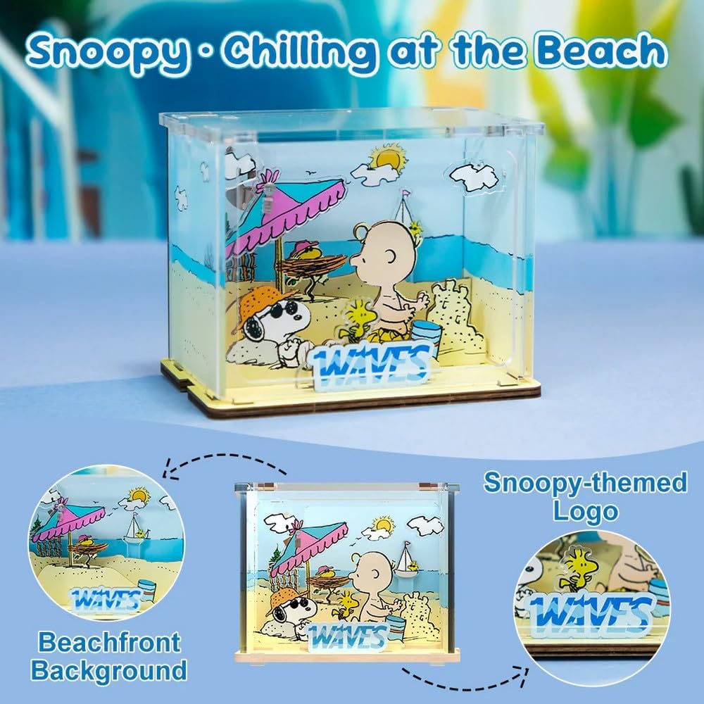 Peanuts Puremind DIY Construction Mini Scene Chilling at the Beach