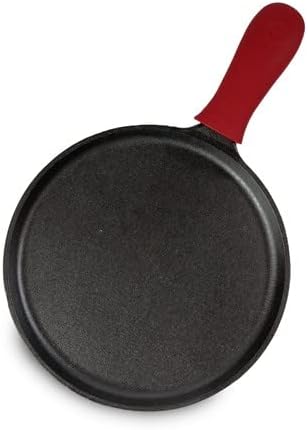 Lodge Gusseisen-Grill- und Heissgriff-Halter, 26,6 cm, Schwarz/Rot Rundes Grillset, Rundes Grillset