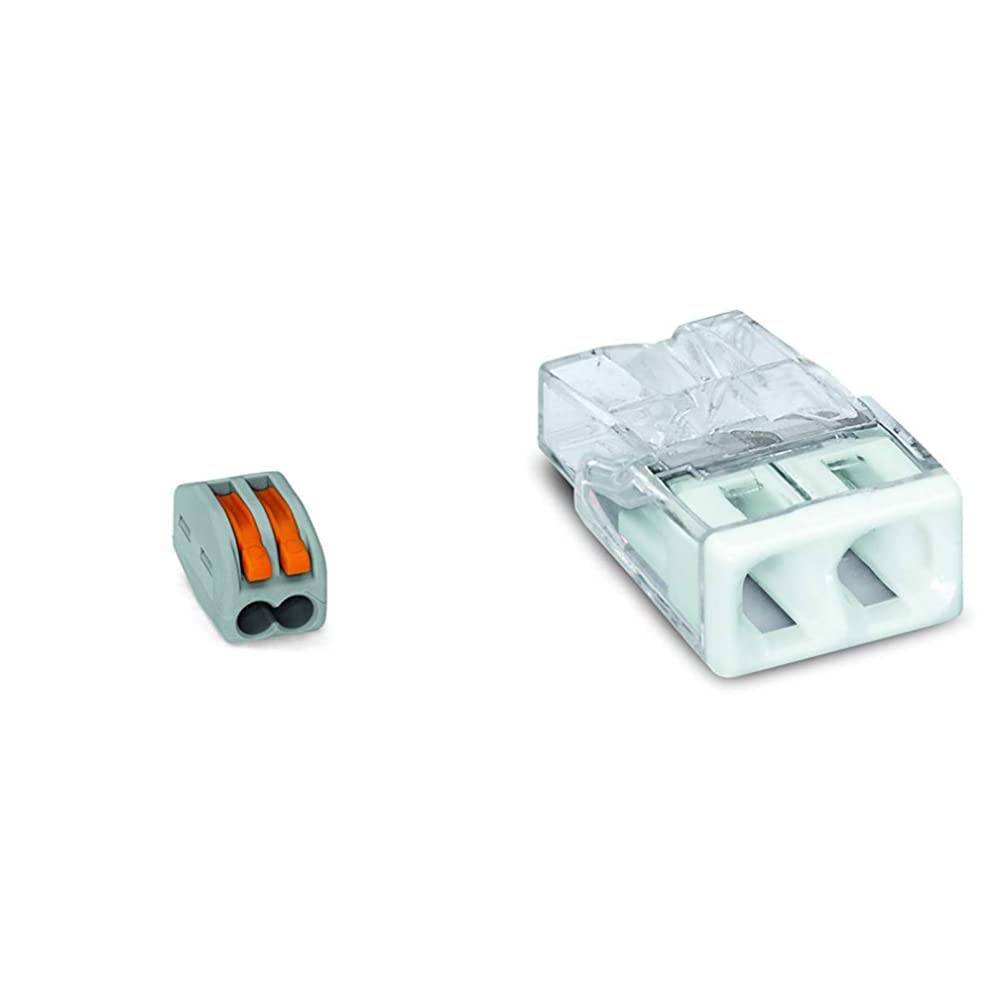 WAGO® Klemme, 2-Leiter, 4 mm², Verbindungsklemme mit Hebel, 222-412 (50 Stück) & Klemme, 2-Leiter, V