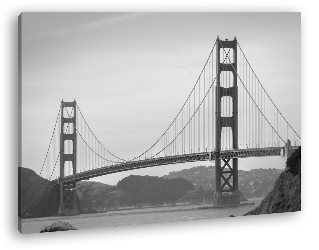 deyoli riesige Golden Gate Brücke in San Francisco Effekt: Schwarz/Weiss im Format: 100x70 als Leinw