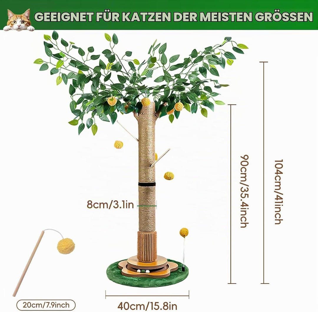 Katzenkratzbaum Kratzbaum Cat Scratching Post 85 cm mit Interaktiven Bällen und Sisalseil für Kleine