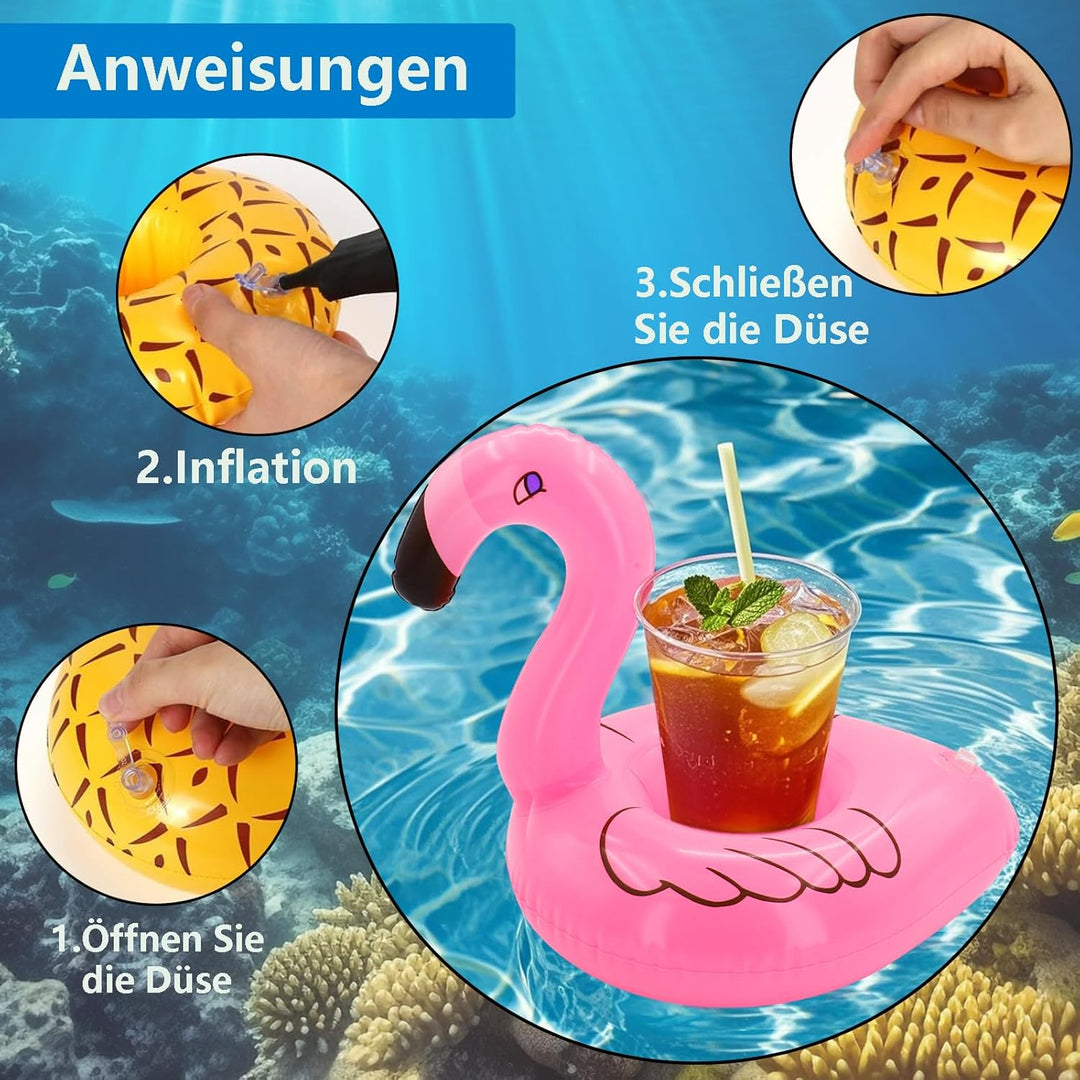 15 Stück Aufblasbare Getränkehalter Getränkehalter für Pool Aufblasbarer Pool Getränkebecher Beachpa