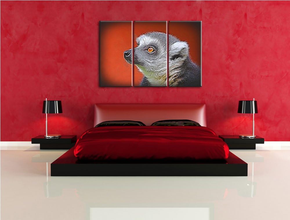 wachsamer Katta NewArt 3-Teiler Leinwandbild 120x80 Bild auf Leinwand, XXL riesige Bilder fertig ger