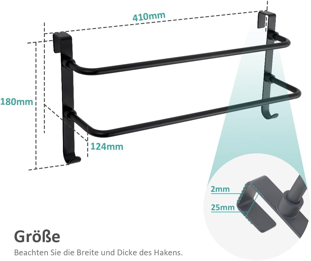 EMKE Handtuchhalter ohne Bohren, Edelstahl Handtuchhalter für Badheizkörper Handtuchtrockner mit Hak