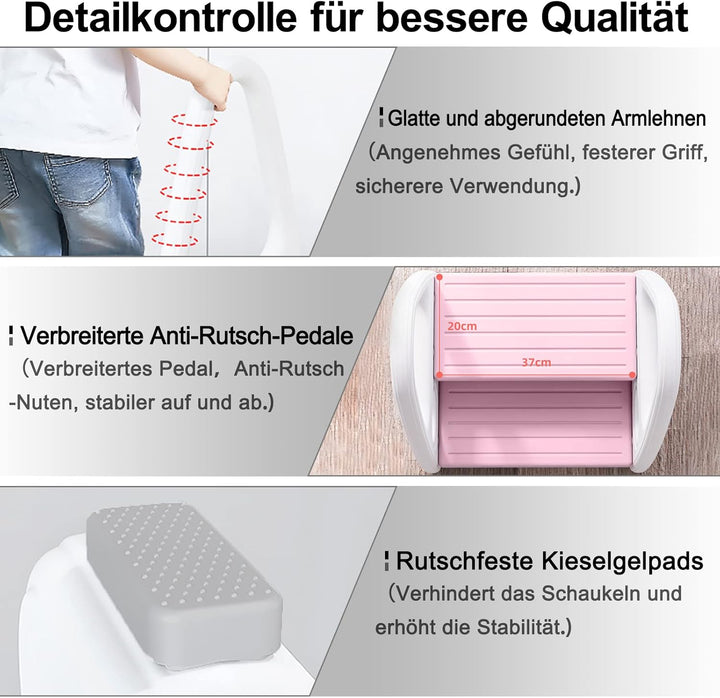 Kinder Tritthocker Kinderschemel mit 2 Stufen Pyramiden-Struktur,Kinder Trittschemel aus Kunststoff,